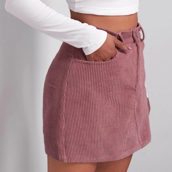 WOMENS buttoned front cord skirt - Picture 3 of 5